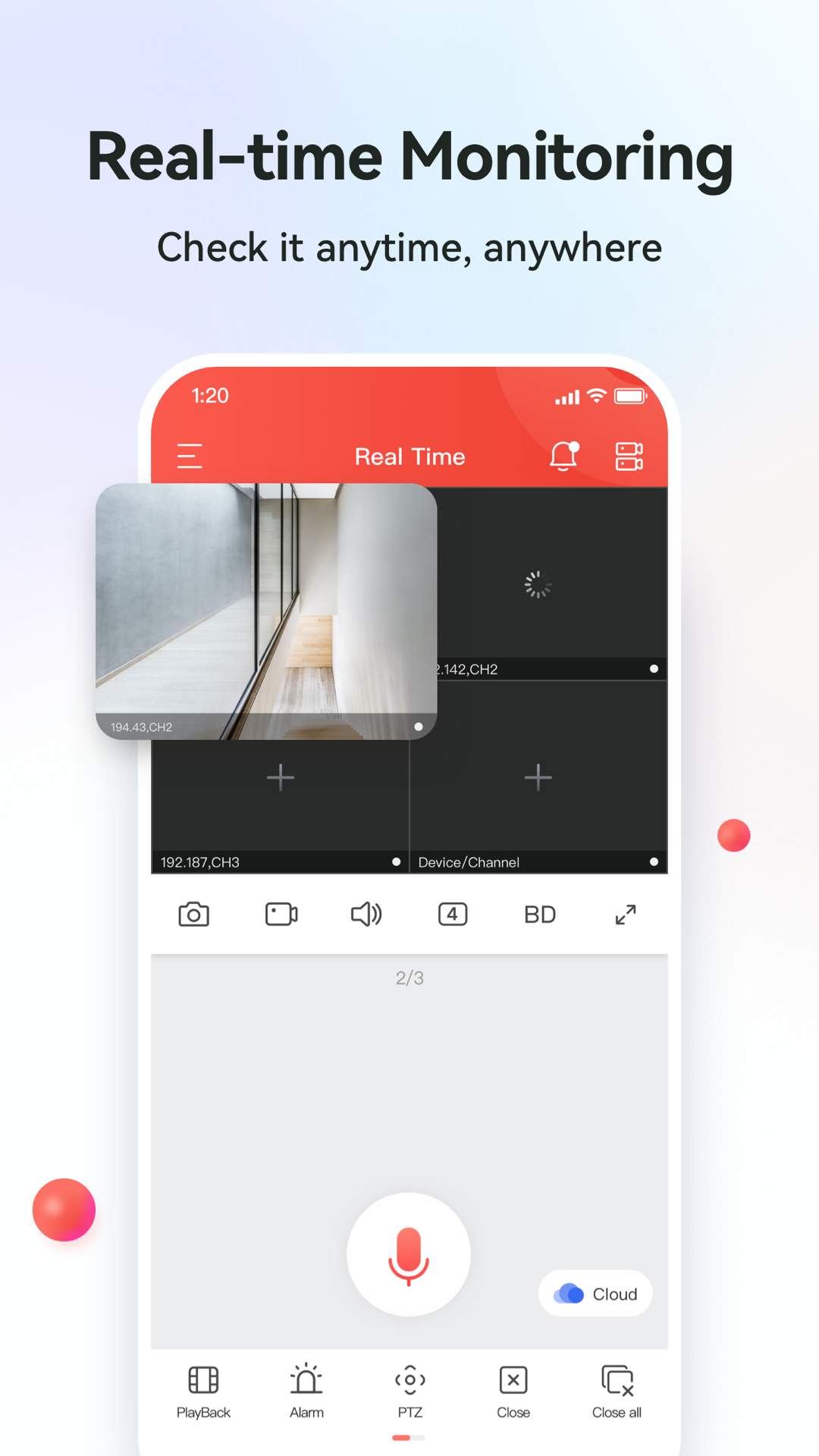 Official Bitvision app image: live camera footage